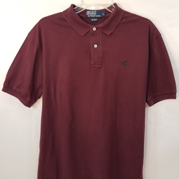 Polo Ralph Lauren Polo Shirt Maroon Burgundy Large - Picture 14 of 16
